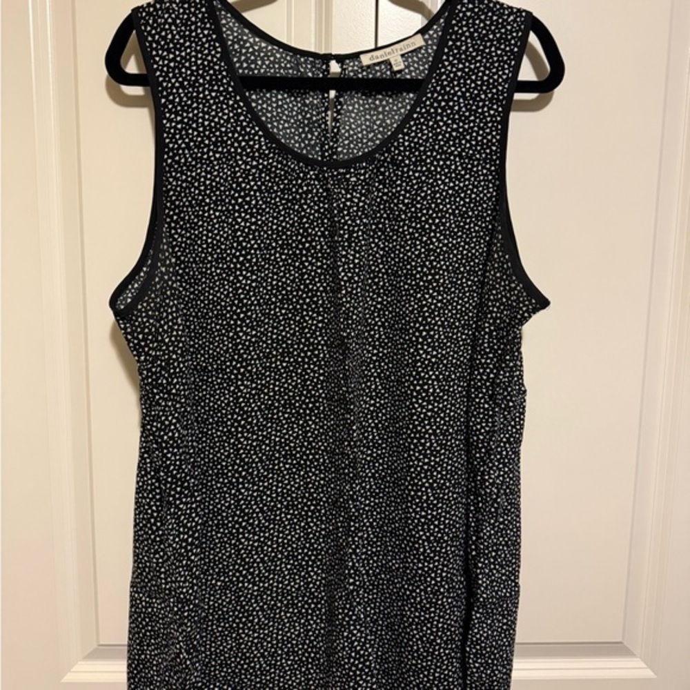 Daniel Rainn Black and White Polka Dot Sleeveless Top